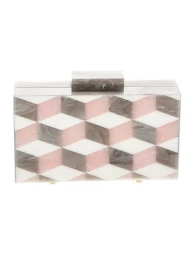 Pre-owned L'afshar Acrylic Minaudière In Neutral