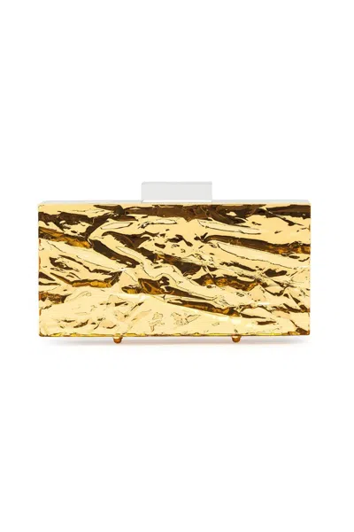 L'afshar Lafshar Gold Crushed Ice Classic Clutc
