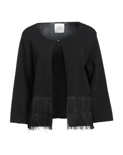 Lafty Lie Woman Cardigan Black Size 14 Viscose, Polyamide
