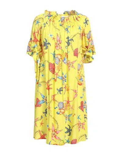Lafty Lie Woman Mini Dress Yellow Size 10 Viscose