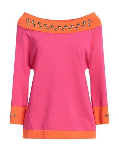 Lafty Lie Woman Sweater Fuchsia Size 8 Viscose, Polyamide In Pink