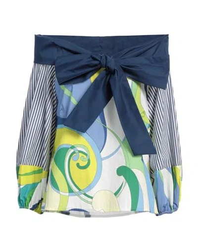 Lafty Lie Woman Top Blue Size 10 Cotton, Polyamide, Elastane