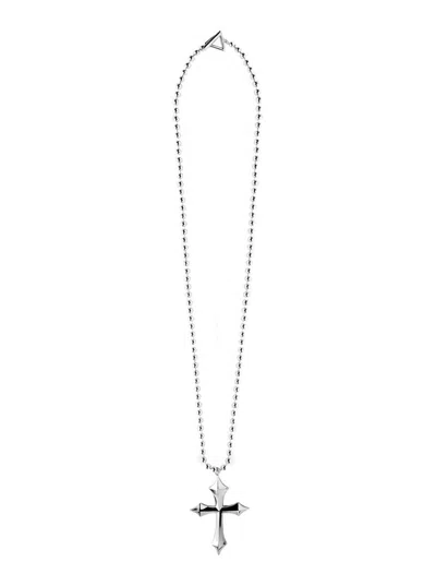 Lag World Maxi Gothic Croix Necklace In Gray