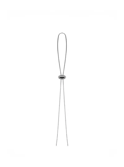 Lag World Moon Tie Necklace In Gray