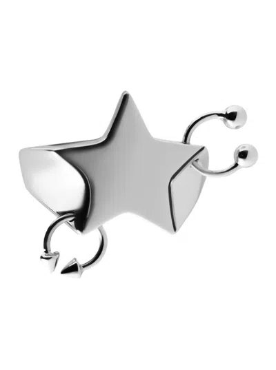 Lag World Pierced Star Ring In Gray