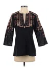 L'agence 3/4 Sleeve Blouse In Black