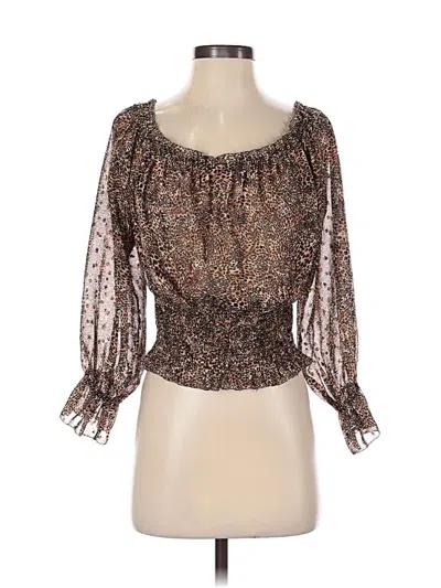 Pre-owned L'agence 3/4 Sleeve Blouse In Brown