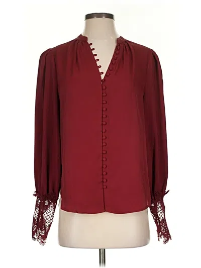 Pre-owned L'agence 3/4 Sleeve Blouse In Burgundy