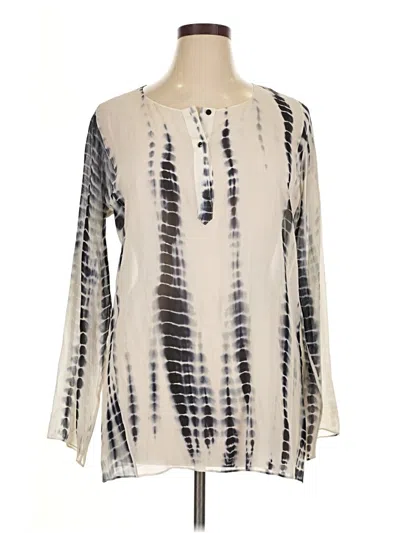 Pre-owned L'agence 3/4 Sleeve Blouse In Silver
