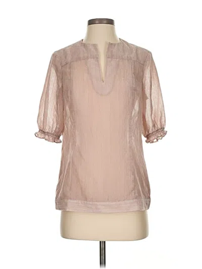 Pre-owned L'agence 3/4 Sleeve Blouse In Tan