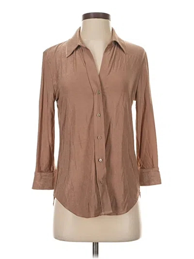 Pre-owned L'agence 3/4 Sleeve Button Down Shirt In Brown
