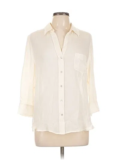 Pre-owned L'agence 3/4 Sleeve Button Down Shirt In White