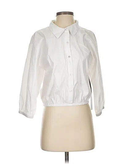 Pre-owned L'agence 3/4 Sleeve Button Down Shirt In White