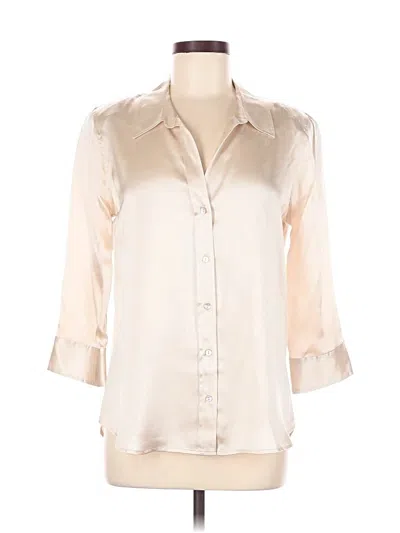 Pre-owned L'agence 3/4 Sleeve Button Down Shirt In White