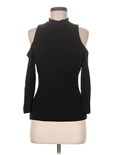 Pre-owned L'agence 3/4 Sleeve Top Black Cold Shoulder Neckline Tops