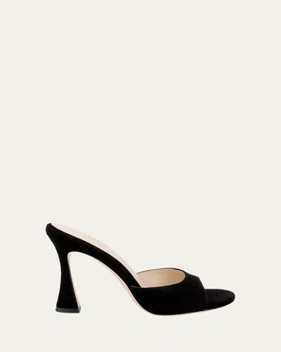 L'agence 95mm Avery Suede Mules In Black