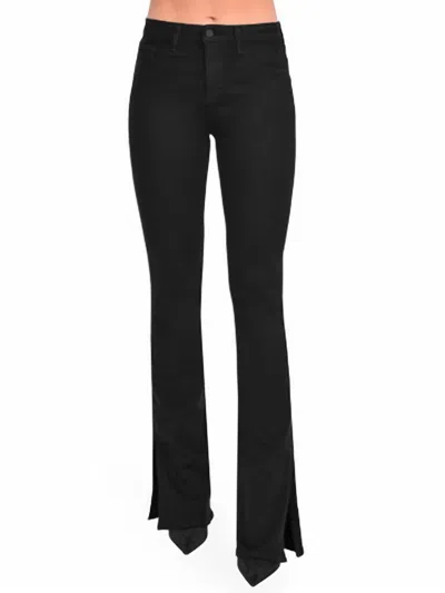 L'AGENCE ABILENE HIGH-RISE BOOT SLIT PANTS IN NOIR