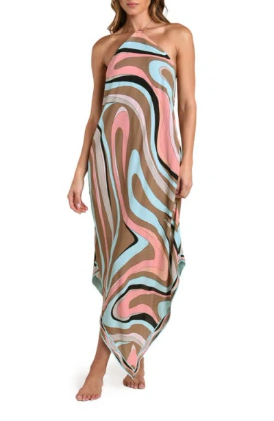 L'agence Abstract Swirl Elise Cover-up Dress In Multi