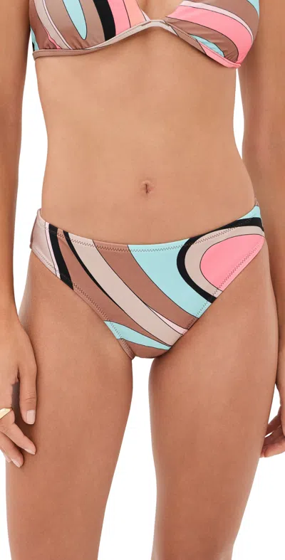 L'agence Abstract Swirl Nicole Bikini Bottoms Multi