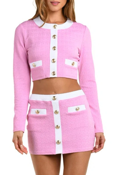 L'agence Adaline Colorblock Crop Rashguard In Pink