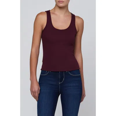 L'agence Adira Scoop Neck Rib Tank In Deep Sangria