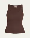 L'agence Adira Scoop-neck Tank Top In Brown