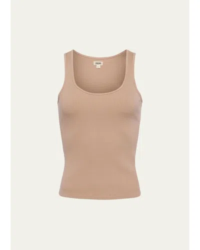 L'agence Adira Scoop-neck Tank Top In Brown