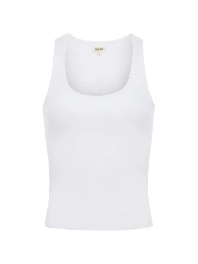 L'agence Adira Scoop-neck Tank Top In White