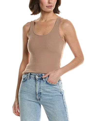 L'agence Adria Scoop Neck Organic Cotton Tank In Neutral