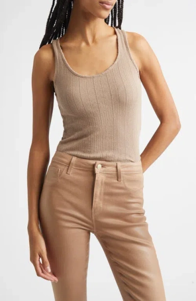 L'agence Adria Scoop Neck Organic Cotton Tank In Neutral