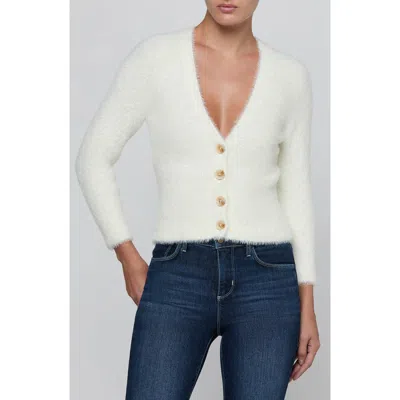 L'agence Agathe Fuzzy Cardigan In White