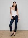 L'agence Aiden Low-rise Slim-leg Jean In Black