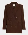L'agence Aimee Relaxed Double-breasted Blazer In Brown