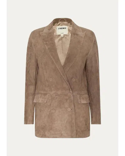 L'agence Aimee Relaxed Double-breasted Blazer In Cardamom S