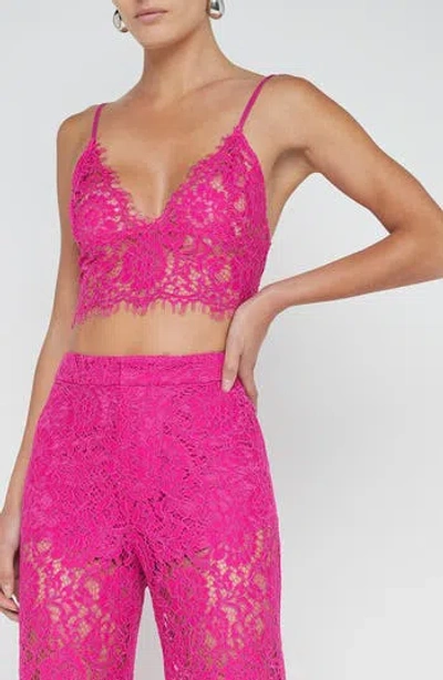 L'agence Aislin Lace Bralette Top In Pink