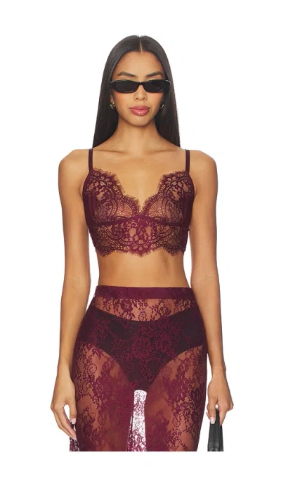 L'agence Aislin Lace Bralette Top In Brown