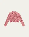 L'agence Akemi Cropped Button-front Shirt In Pink