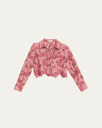 L'agence Akemi Cropped Button-front Shirt