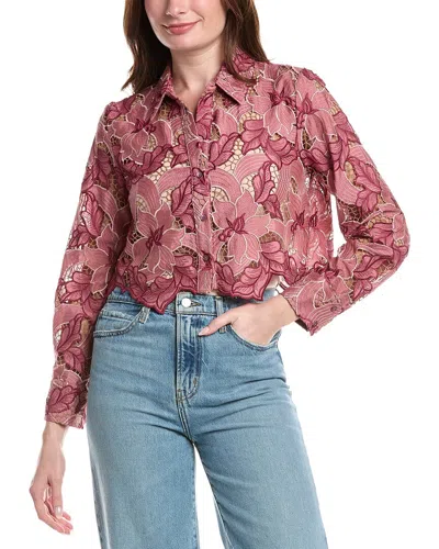 L'agence Akemi Cropped Button-down Shirt In Pink