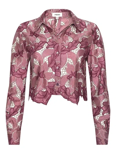 L'agence Akemi Floral-buttoned Shirt In Pink