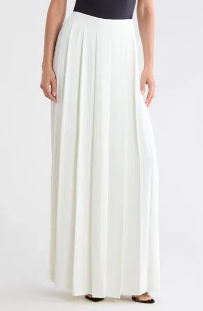 L'agence Aki Skirt Front Pleated Wide Leg Pants In White