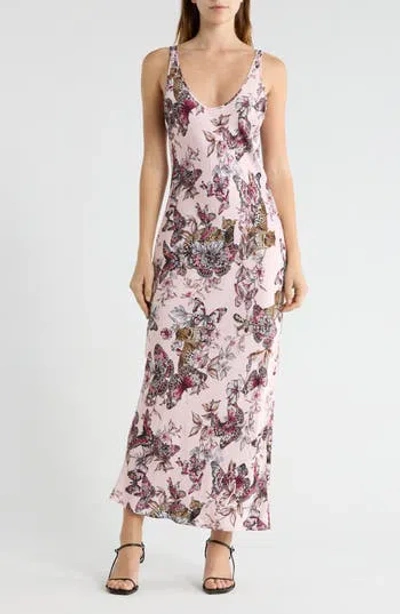 L'agence Akiya Butterfly Jungle Print Satin Slipdress In Pink