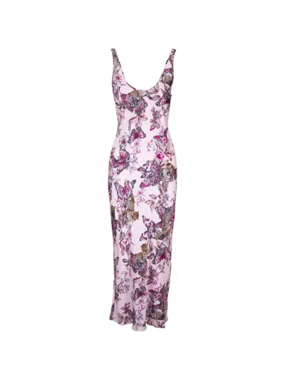 L'agence Akiya Butterfly-print Dress In Purple