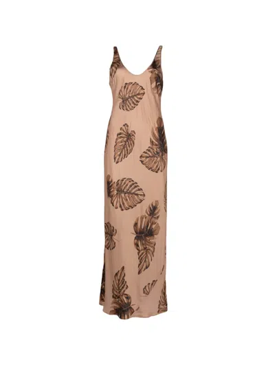 L'agence Akiya Palm-print Maxi Dress In Multi
