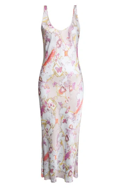 L'agence Akiya Print Sleeveless Satin Maxi Dress In Multi