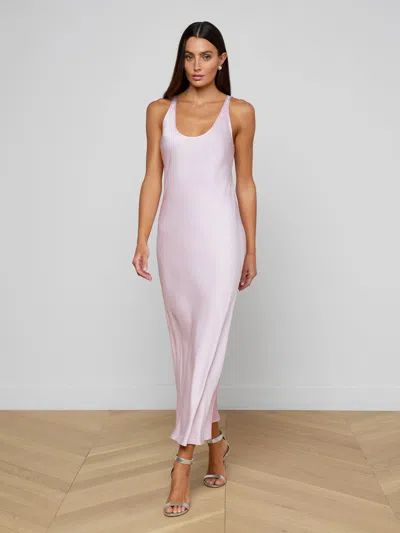 L'agence Akiya Satin Maxi Dress In Pink