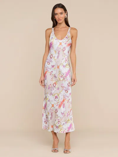 L'agence Akiya Satin Maxi Dress In Multi