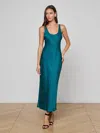 L'agence Akiya Satin Maxi Dress In Blue