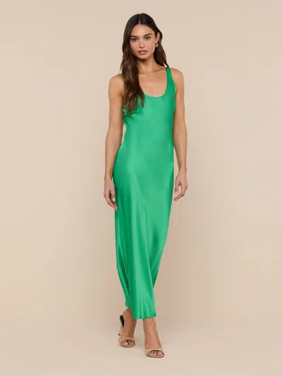 L'agence Akiya Satin Maxi Dress In Green