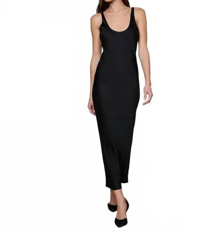L'agence Akiya Satin Maxi Dress In Black